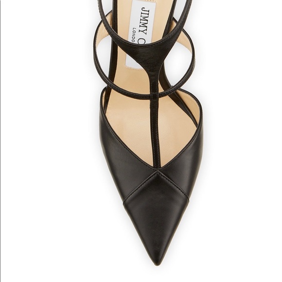 🌻HP🌻 Jimmy Choo 100mm Saoni T-Strap Zip Pump Black 9.5 - Picture 11 of 16